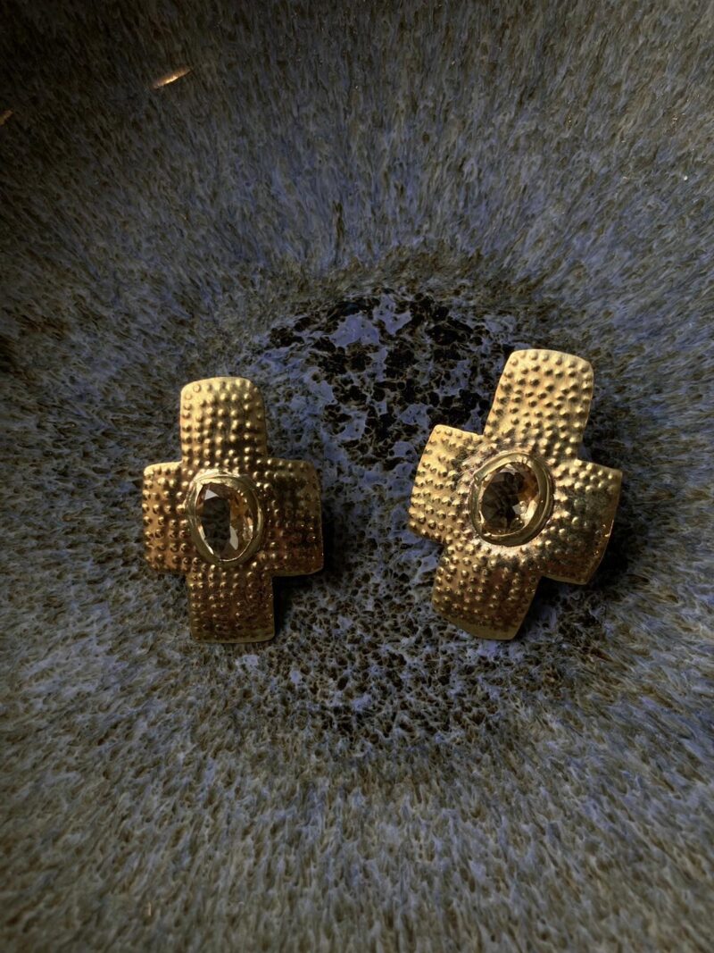 Boucles croix citrine – Image 2
